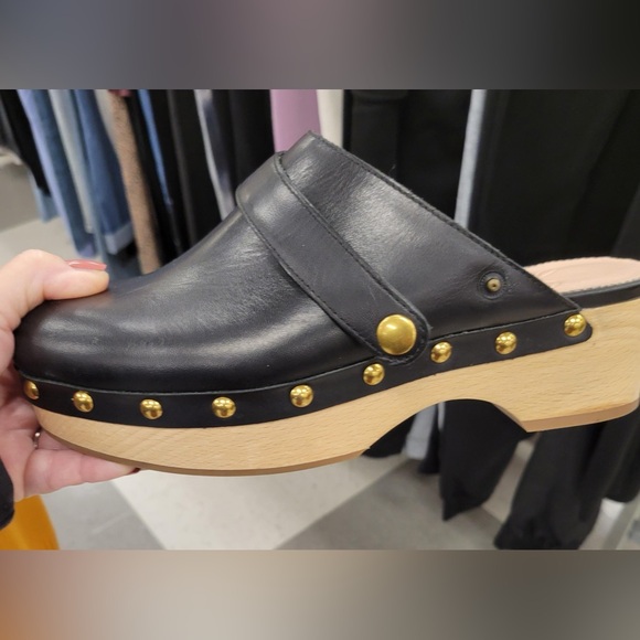 J Crew Convertible Leather Clog Black 9 - Picture 3 of 4